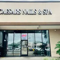 Caesars Nails Spa storefront exterior Houston