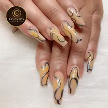 Custom nail design at Houston salon