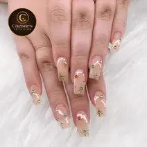Gel nail design at Houston salon