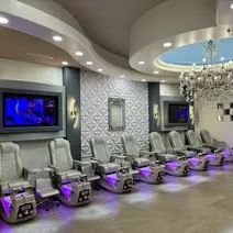 Caesars Nails Spa salon interior Houston