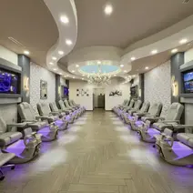 Pedicure chairs at Caesars Nails Spa Houston